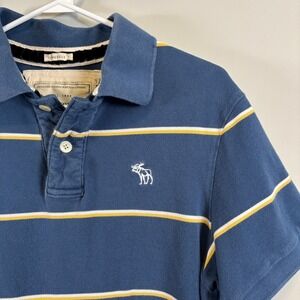 VTG 90s Y2K Abercrombie & Fitch Polo Academia Shirt Strip Muscle Fit Men's Large